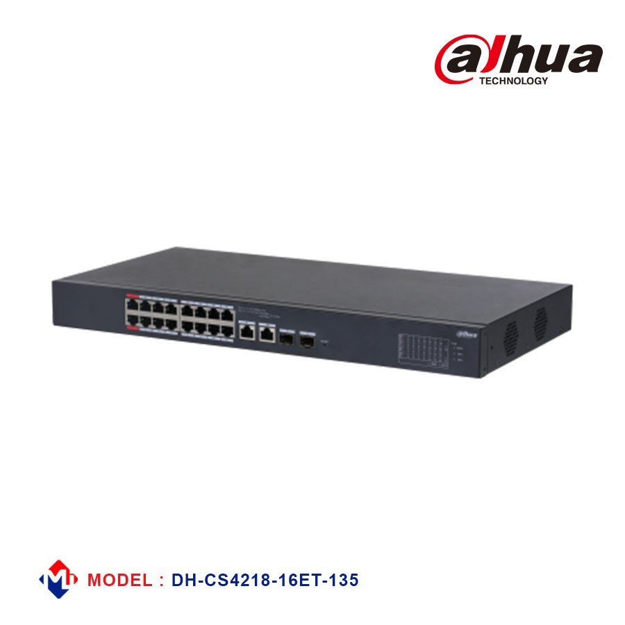 18-Port Cloud Managed Desktop Switch with 16-Port PoE — DHI-CS4218-16ET-1