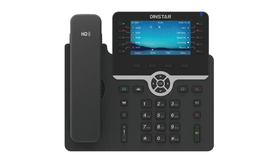 Téléphone IP SIP Gigabit PoE avec écran couleur 4,3″ – Dinstar C66GP