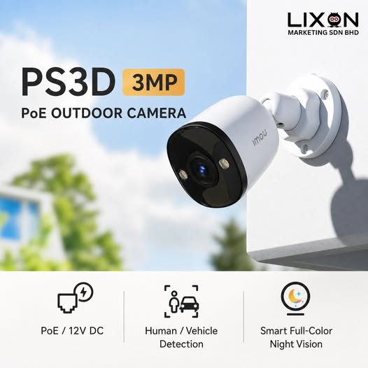 Caméra bullet IP 5 MP PoE vision nocturne 30 m — IMOU PS3D 3MP