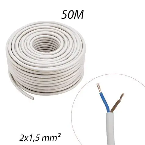 Câble électrique 2 conducteurs 1.5mm² rouleau 50m (alimentation caméras / accessoires)