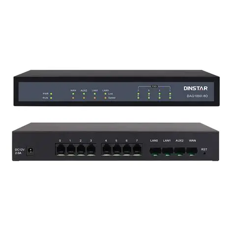 Dinstar 8 Port FXO Gateway DAG1000-8O (réf affichée 4O mais 8 ports)