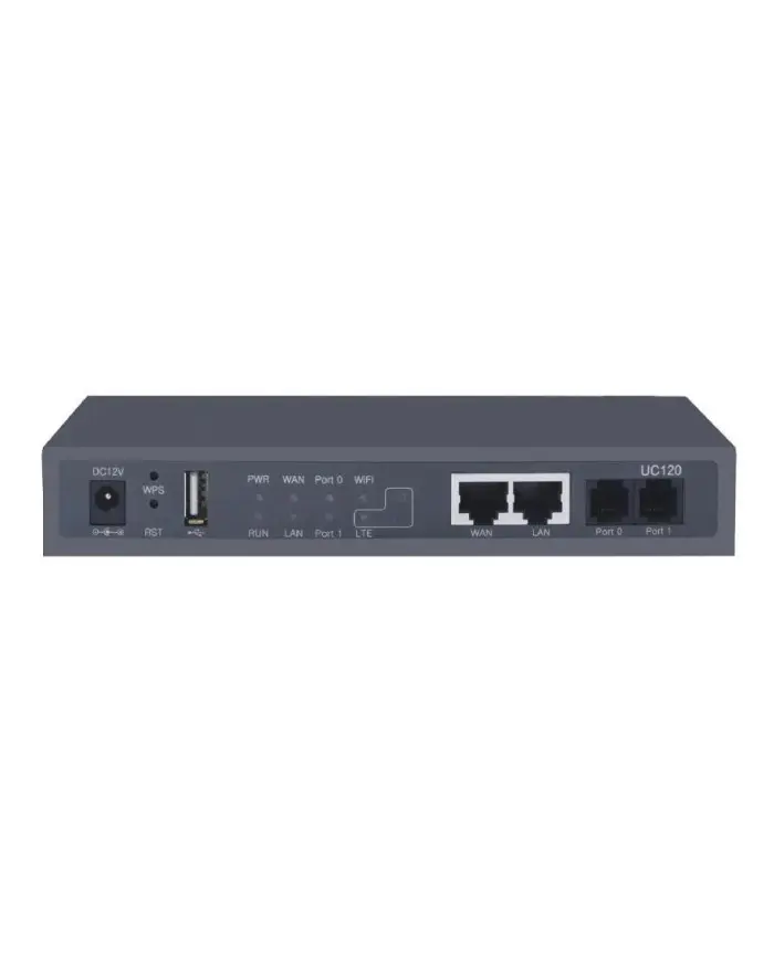 Dinstar UC120 VoIP PBX (Full VoIP, 2 FXO, 60 SIP users, 15 concurrent)