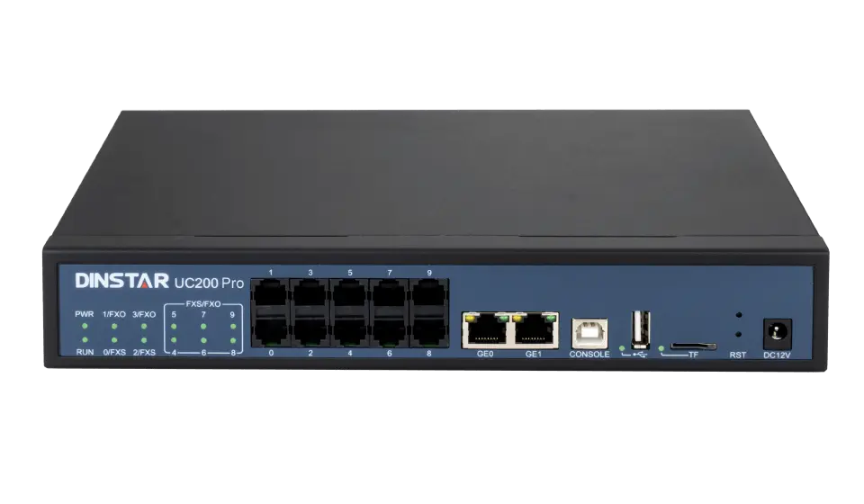 Dinstar UC200 Pro VoIP PBX (60 users, 2 FXO + 2 FXS built-in)